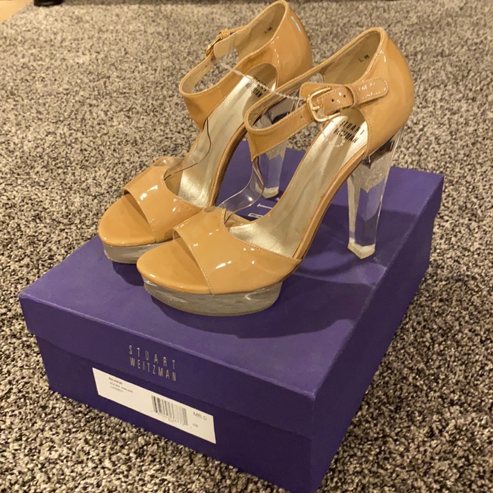 Stuart Weitzman Adobe Aniline patent heels NWT
